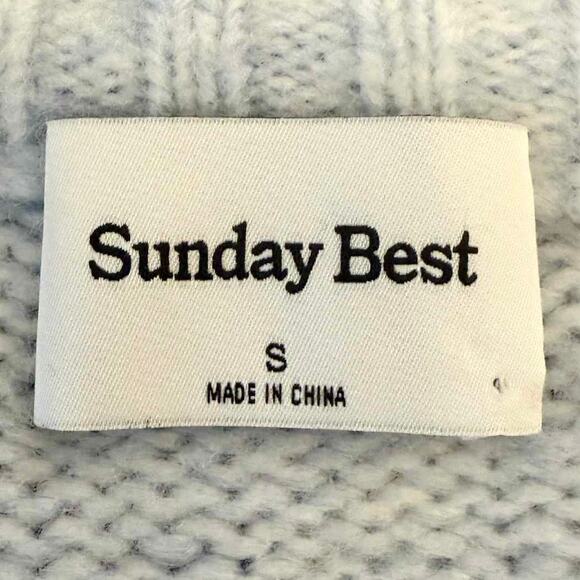 Aritzia Sunday Best Peggy Light Blue Merino Wool Blend Sweater NWOT - Picture 7 of 9